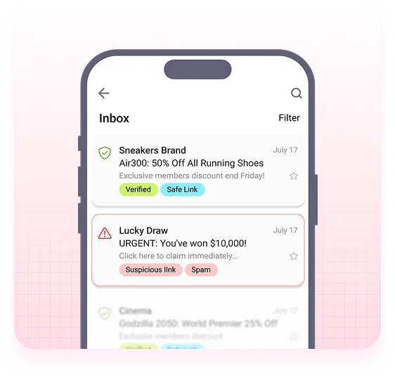 Mobile inbox preview
